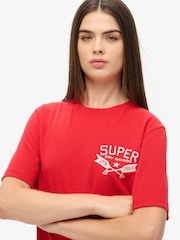 Superdry Red Oversized Outdoor Graphic T-Shirt - Image 3 of 3
