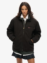 Superdry Black Oversized Surplus 100% Cotton Ranch Jacket - Image 2 of 4