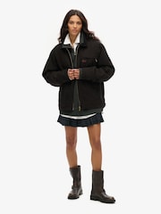 Superdry Black Oversized Surplus 100% Cotton Ranch Jacket - Image 3 of 4