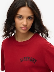 Superdry Red Oversized Tattoo Graphic 100% Cotton T-Shirt - Image 4 of 7