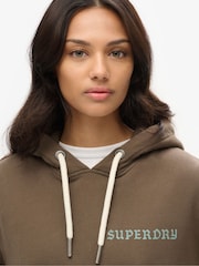 Superdry Green Oversized Tattoo Graphic Hoodie - Image 4 of 6