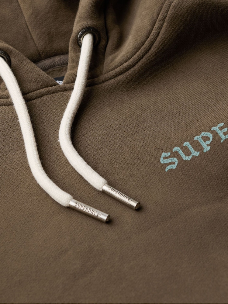 Superdry Green Oversized Tattoo Graphic Hoodie - Image 6 of 6