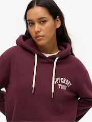 Superdry Purple Oversized Tattoo Back 100% Cotton Graphic Hoodie - Image 4 of 4