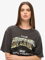 Superdry Black Oversized 70s Rock Graphic Band T-Shirt - Image 3 of 3