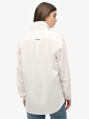 Superdry White Oversized Long Sleeved Oxford Shirt - Image 2 of 4