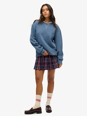 Superdry Blue Oversized Classic 100% Cotton Essential Sweatshirt - Image 3 of 4