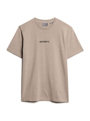 Superdry Nude Oversized Micro Logo Graphic 100% Cotton T-Shirt - Image 5 of 6