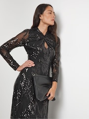 Joanna Hope Sequin Black Dress With Keyhole Detail - Image 3 of 4