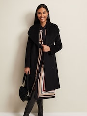 Phase Eight Black Petite Nicci Wool Smart Coat - Image 1 of 5