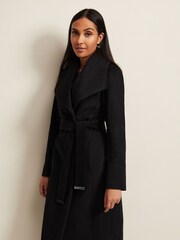 Phase Eight Black Petite Nicci Wool Smart Coat - Image 3 of 5