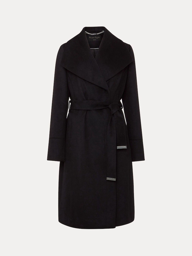 Phase Eight Black Petite Nicci Wool Smart Coat - Image 5 of 5