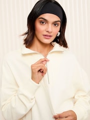 Friends Like These Cream Long Sleeve 3/4 Zip Sweatshirt - Image 2 of 4