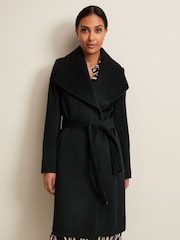 Phase Eight Black Petite Nicci Dark Black Wool Smart Coat - Image 1 of 7