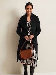 Phase Eight Black Petite Nicci Dark Black Wool Smart Coat - Image 3 of 7