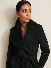 Phase Eight Black Petite Nicci Dark Black Wool Smart Coat - Image 5 of 7