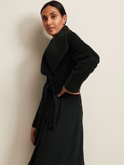 Phase Eight Black Petite Nicci Dark Black Wool Smart Coat - Image 6 of 7
