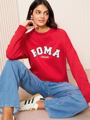 Rouge - Friends Like These Sweat graphique à slogan de manches longues - Image 2 de 4