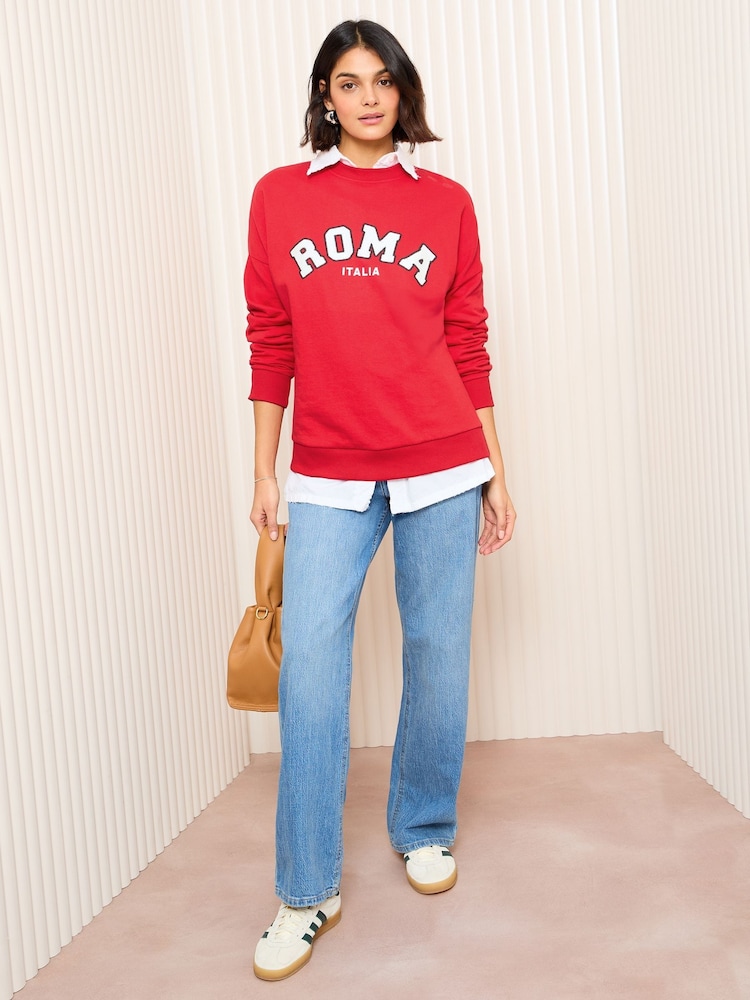 Friends Like These Red Long Sleeve Slogan Graphic Sweatshirt - Image 3 of 4