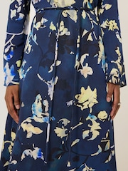Jigsaw Blue Hidden Floral Satin Dress - Image 7 of 7