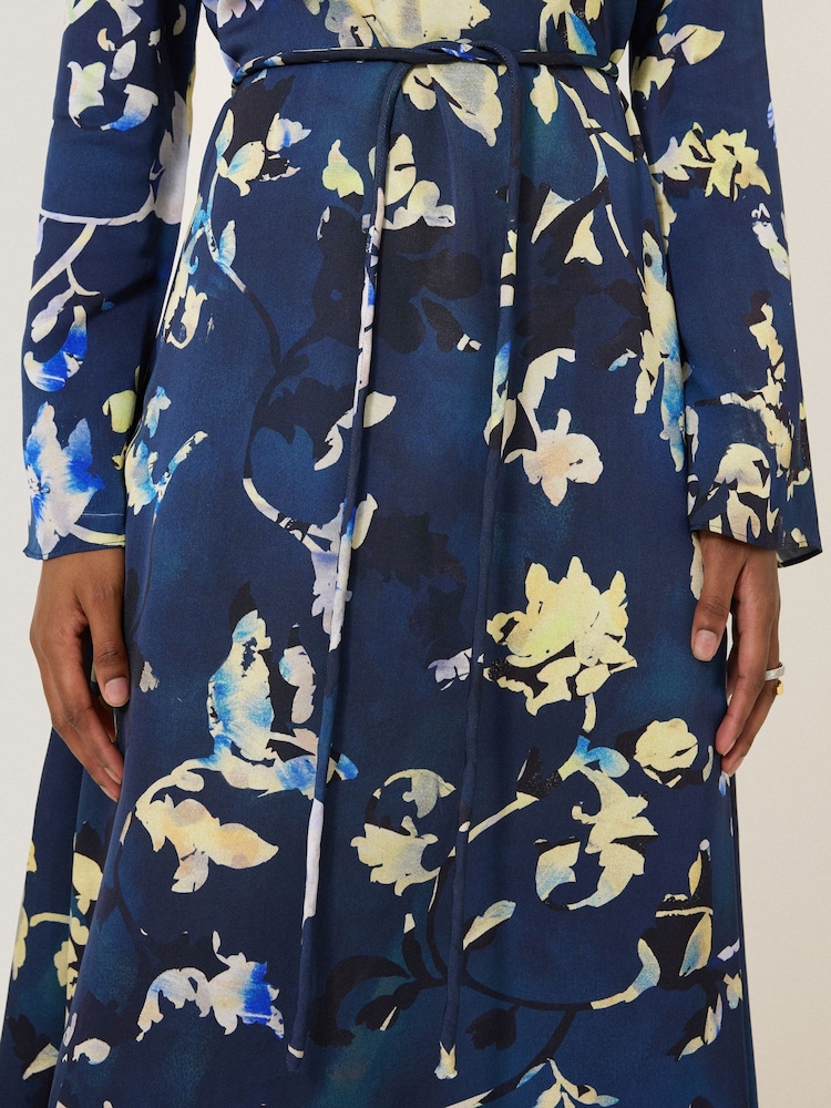 Jigsaw Blue Hidden Floral Satin Dress - Image 7 of 7