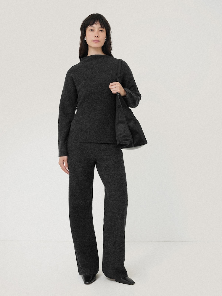 Jigsaw Grey Boiled Wool Blend Trousers - Image 2 of 6