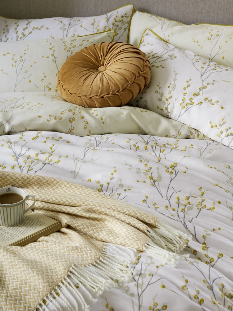 Laura Ashley Ochre Pussy Willow 100% Cotton Duvet Cover and Pillowcase Set - Image 2 of 6