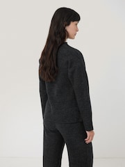 Jigsaw Grey Boiled Wool Blend Batwing Top - Image 2 of 6