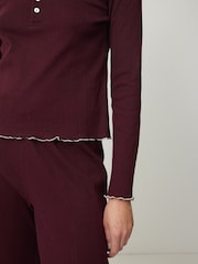 Jigsaw Natural Pointelle Henley 100% Cotton Top - Image 2 of 6