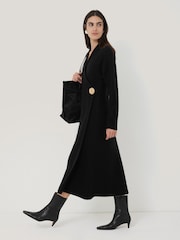 Jigsaw Black Boiled Wool Blend Disc Dress - Image 3 of 6