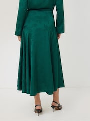 Jigsaw Green Floral Jacquard Midi Skirt - Image 4 of 6