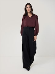 Jigsaw Natural Satin Ruffle Top - Image 4 of 8