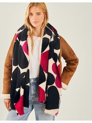 Accessorize Black Love Heart Blanket Scarf - Image 1 of 3