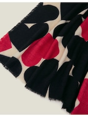Accessorize Black Love Heart Blanket Scarf - Image 3 of 3