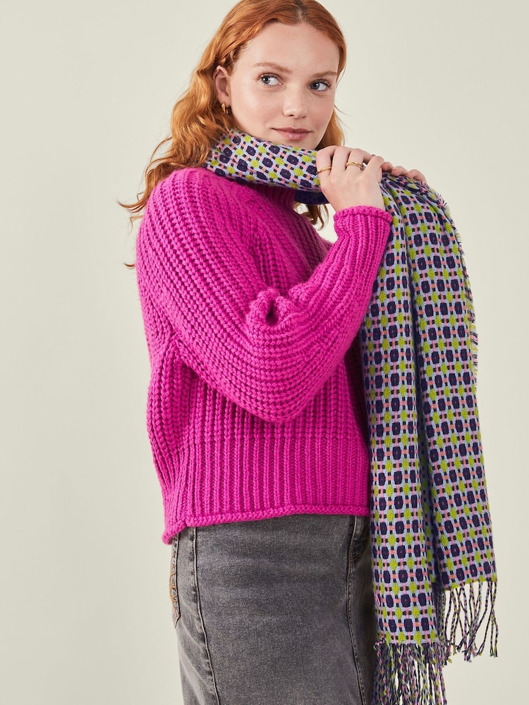 Accessorize Black Woven Check Winter Blanket Scarf - Image 1 of 3 Accessorize Black Woven Check Winter Blanket Scarf - Image 1 of 3