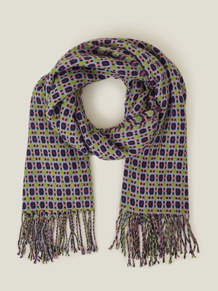 Accessorize Black Woven Check Winter Blanket Scarf - Image 2 of 3 Accessorize Black Woven Check Winter Blanket Scarf - Image 2 of 3