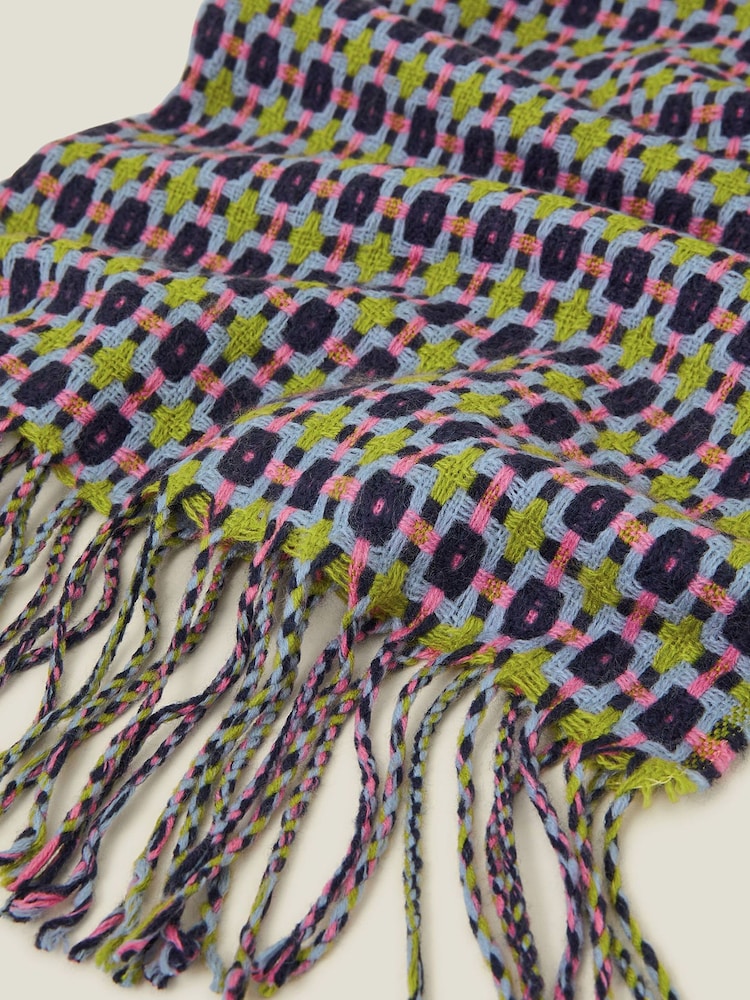 Accessorize Black Woven Check Winter Blanket Scarf - Image 3 of 3 Accessorize Black Woven Check Winter Blanket Scarf - Image 3 of 3