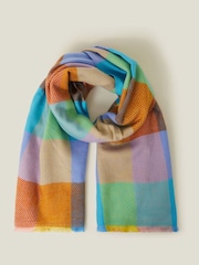 Accessorize Multi Colourblock Check Winter Woven Blanket Scarf - Image 2 of 3