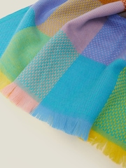 Accessorize Multi Colourblock Check Winter Woven Blanket Scarf - Image 3 of 3