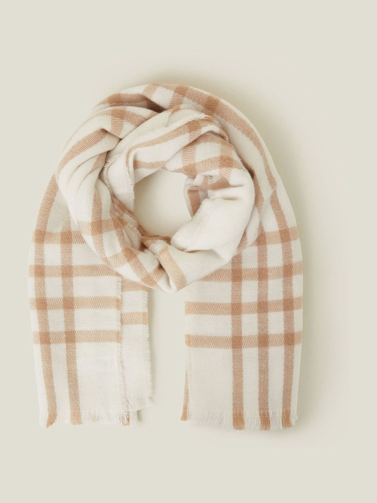 Accessorize Brown Large Check Blanket Scarf - Image 2 of 3 Accessorize Brown Large Check Blanket Scarf - Image 2 of 3