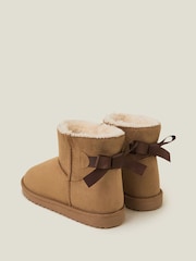 Accessorize Brown Bow Faux Fur-Lined Suedette Boots - Image 2 of 2