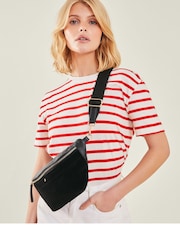 Accessorize Black Leather Sling Bum Bag - Image 3 of 3