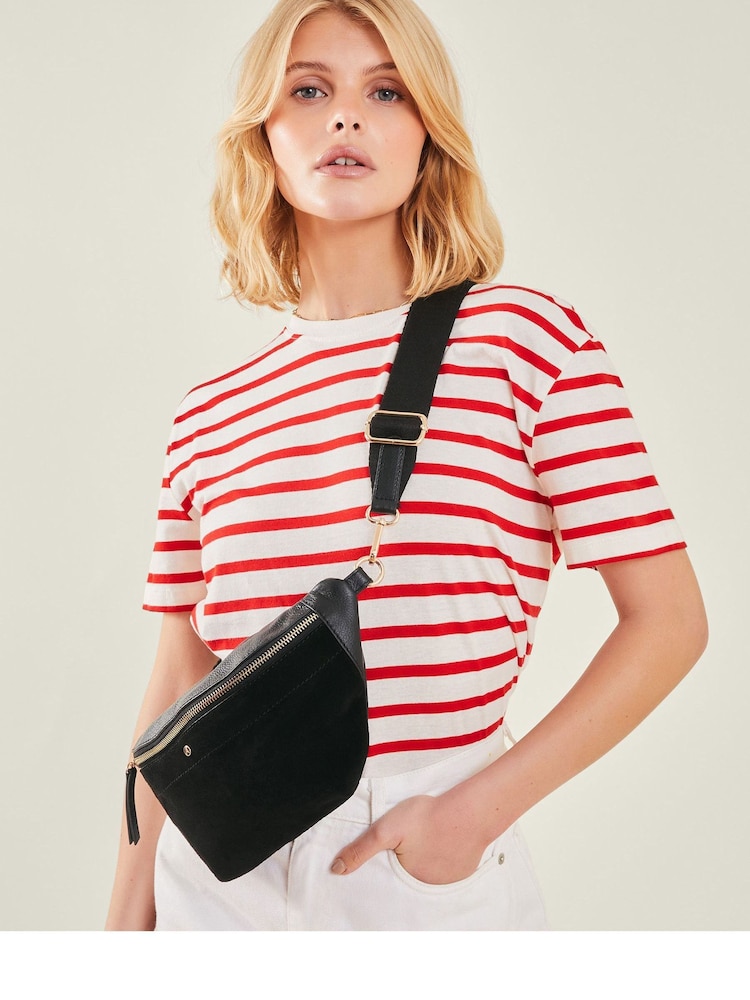 Accessorize Black Leather Sling Bum Bag - Image 3 of 3
