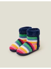 Accessorize Black Fluffy Stripe Boot Slippers - Image 3 of 4