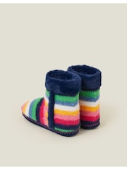 Accessorize Black Fluffy Stripe Boot Slippers - Image 4 of 4