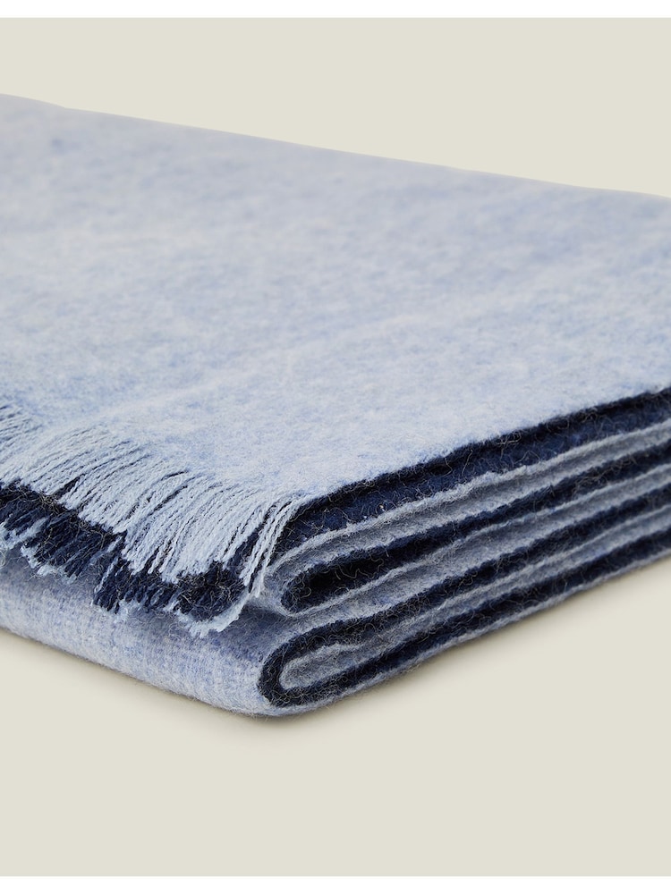 Accessorize Blue Two Tone Plain Blanket Scarf - Image 2 of 4 Accessorize Blue Two Tone Plain Blanket Scarf - Image 2 of 4