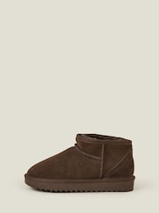 Accessorize Brown Mini Faux Fur-Lined Suede Boots - Image 2 of 3