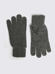 MOSS Grey Cashmere Blend Gloves - Image 1 of 2