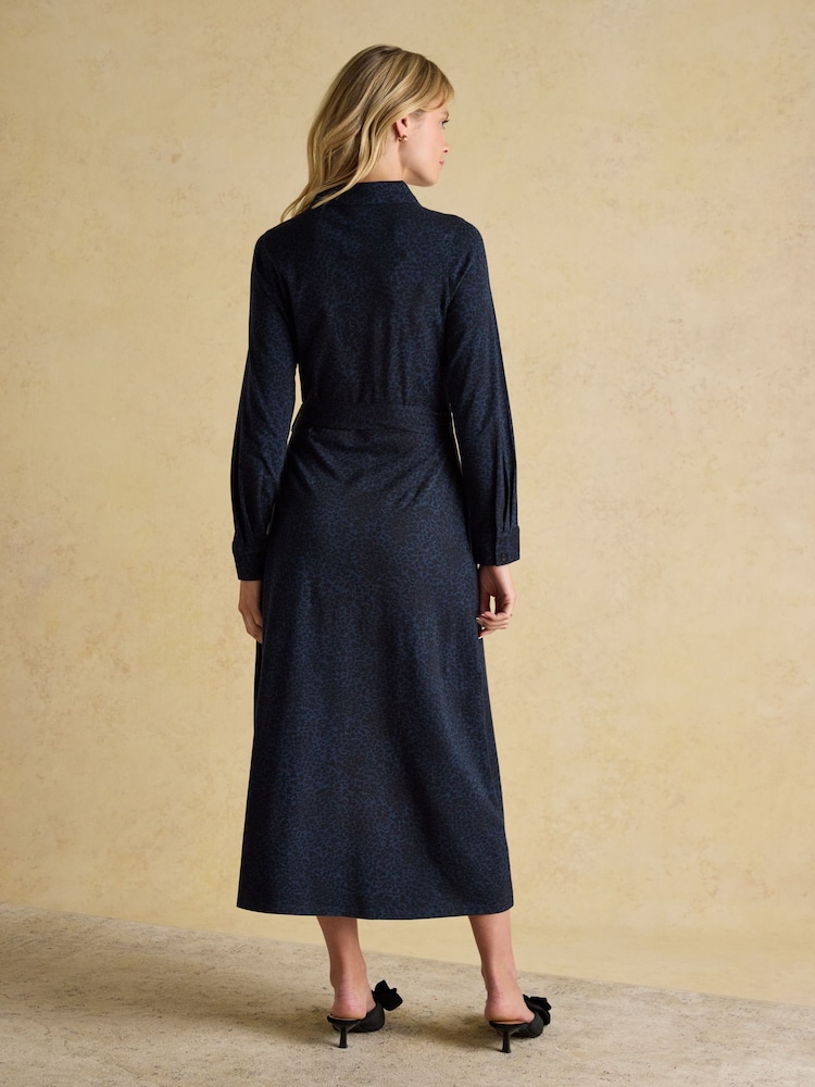Joules Theodora Cotton Rich Blue Jersey Shirt Dress - Image 2 of 7