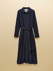 Joules Theodora Cotton Rich Blue Jersey Shirt Dress - Image 7 of 7