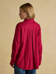 Joules Selene Red Brushed Ruffle Shirt - Image 2 of 8